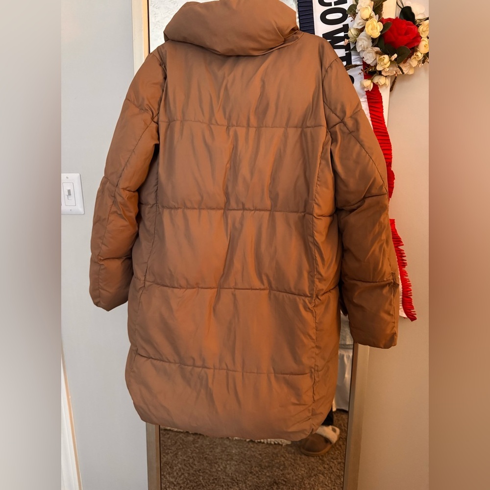 LOFT Tan Puffer Jacket Coat - Picture 3 of 8